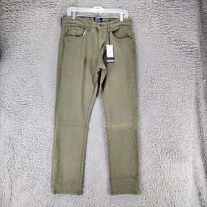 Ben Sherman Jeans Mens 31x34 Green Stretch Mid Rise Straight Fit *NWD*